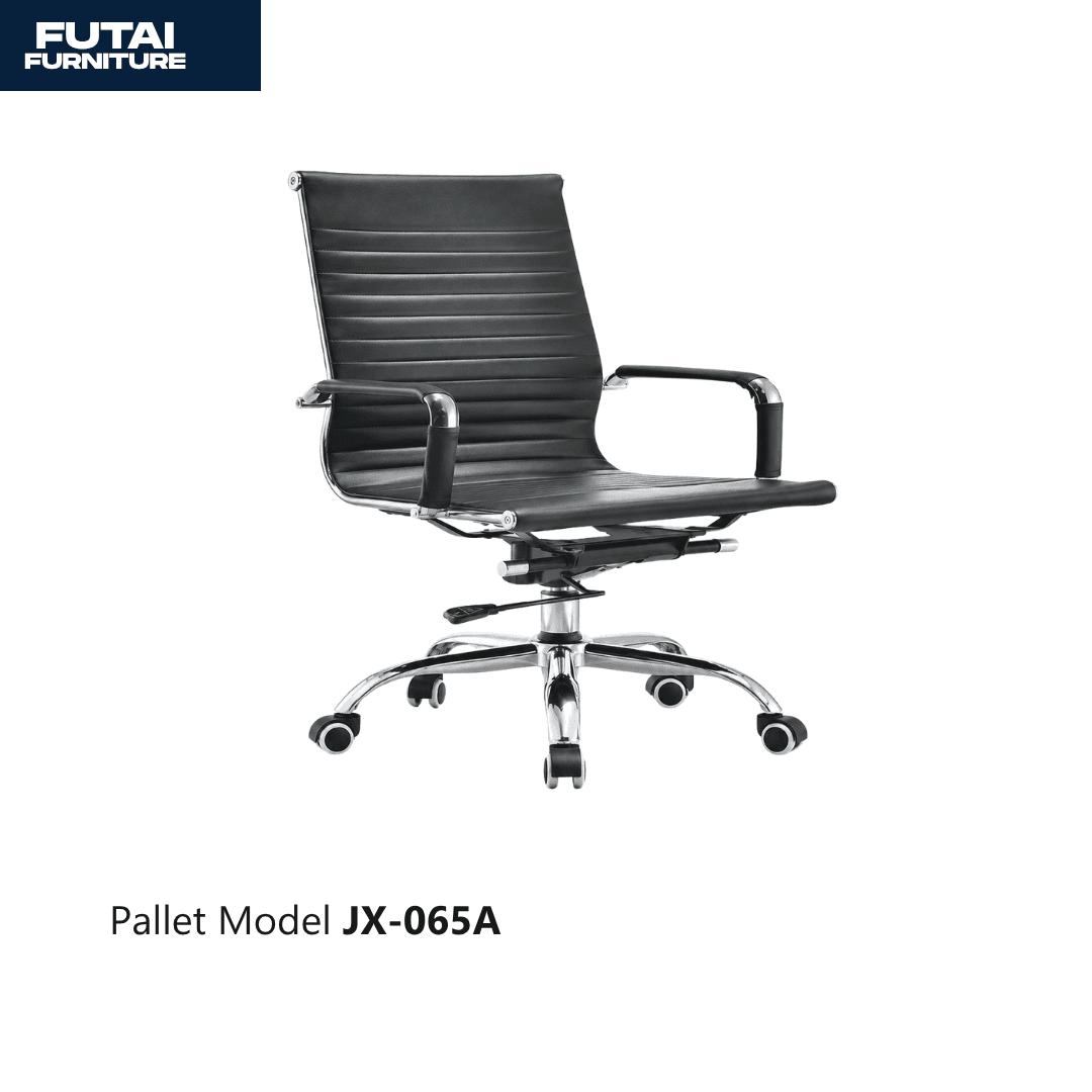 เก้าอี้ผู้บริหารหนัง รุ่น JX-065A ลายเส้น มีล้อเลื่อน