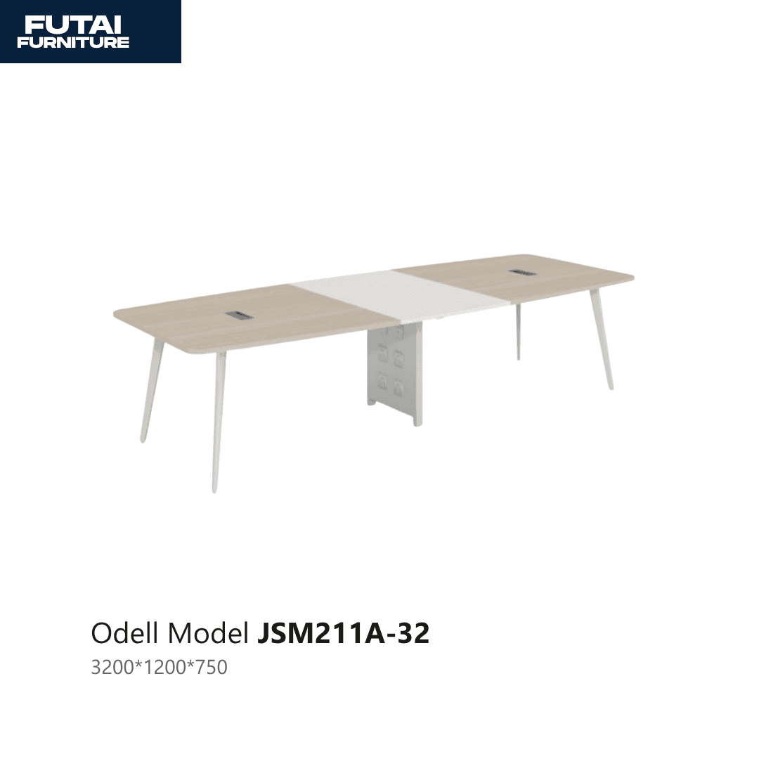 โต๊ะประชุมหน้าสองสี รุ่น JSM211A-32 ขาทรงเอสีขาว