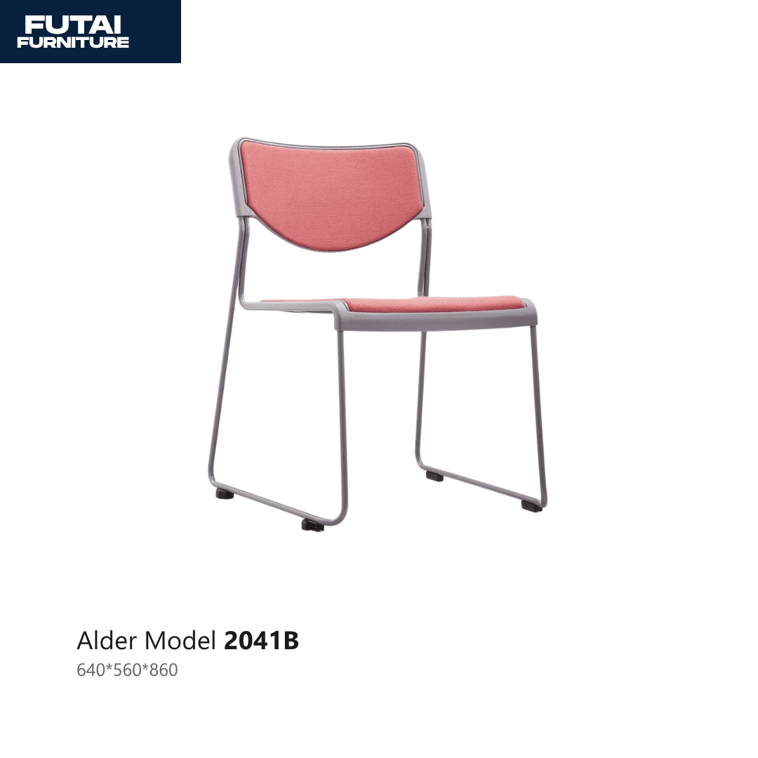 เก้าอี้พับคลาสสิก รุ่น 2041B เบาะสีชมพูส้ม