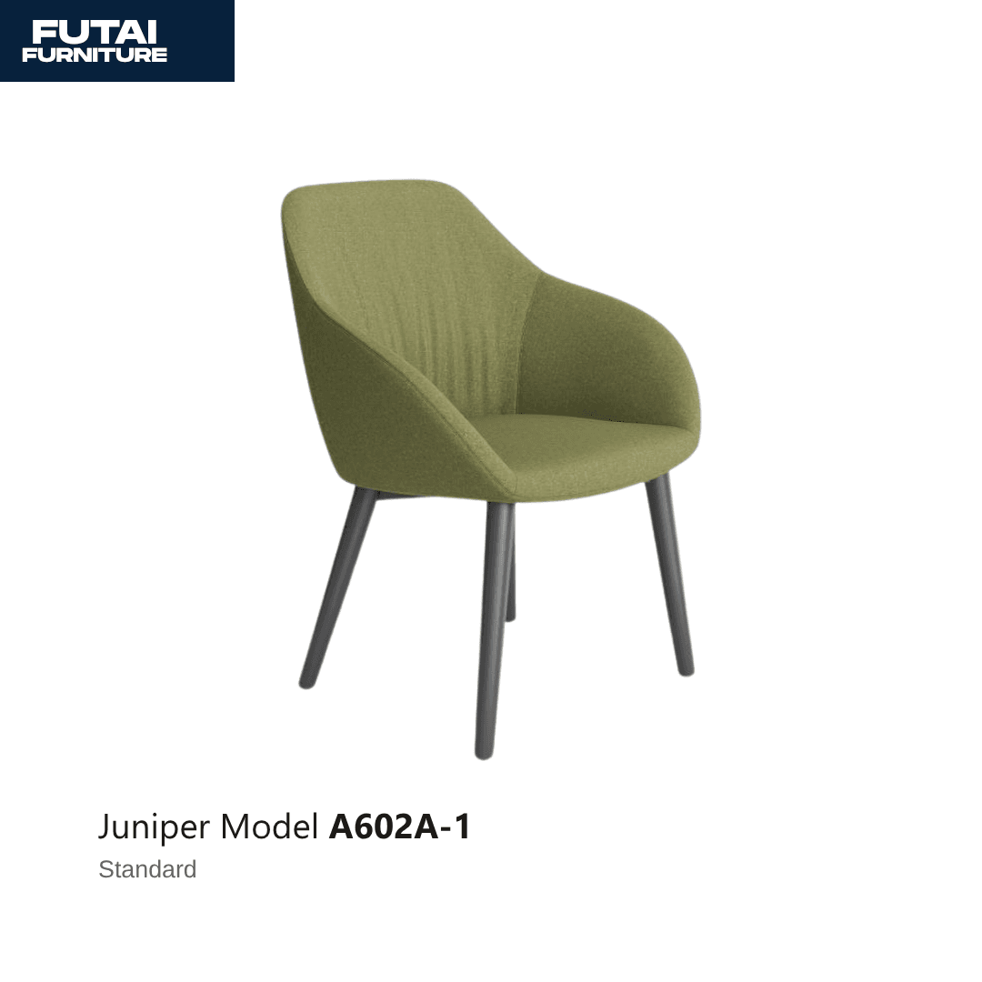 เก้าอี้เลาจน์ รุ่น A602A-1 สีเขียวมะกอก ขาเหล็กทรงตัวซี