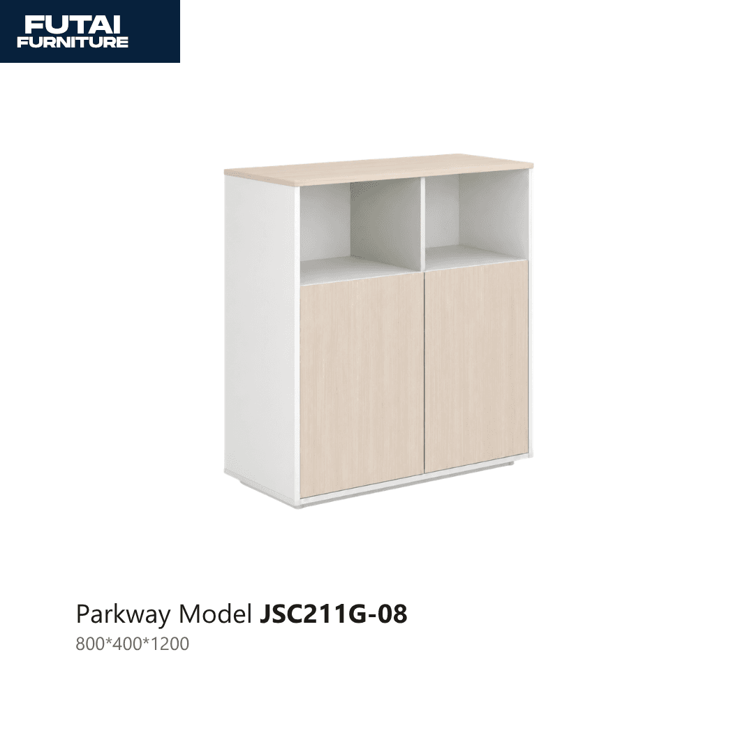 ตู้เก็บของผสมชั้นเปิด รุ่น JSC211G-08 ผิวไม้-ขาว