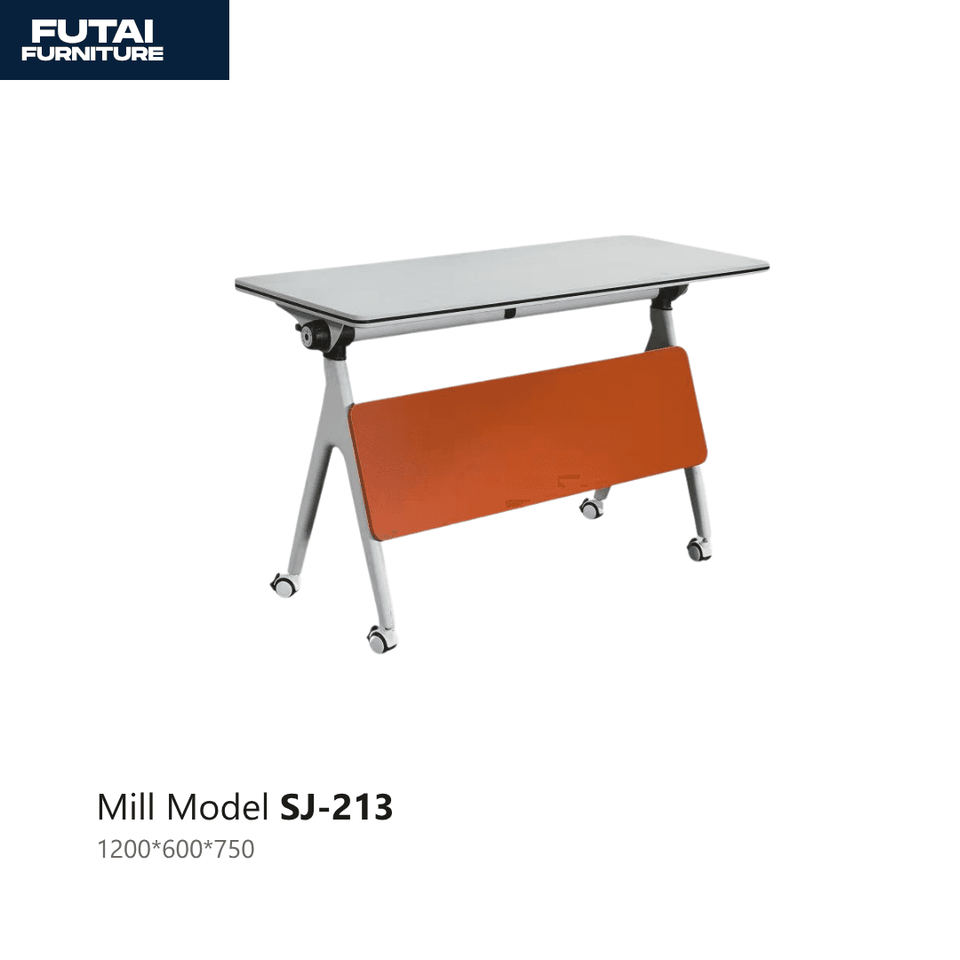 โต๊ะพับมีล้อ รุ่น SJ-213 แผงบังสีส้ม