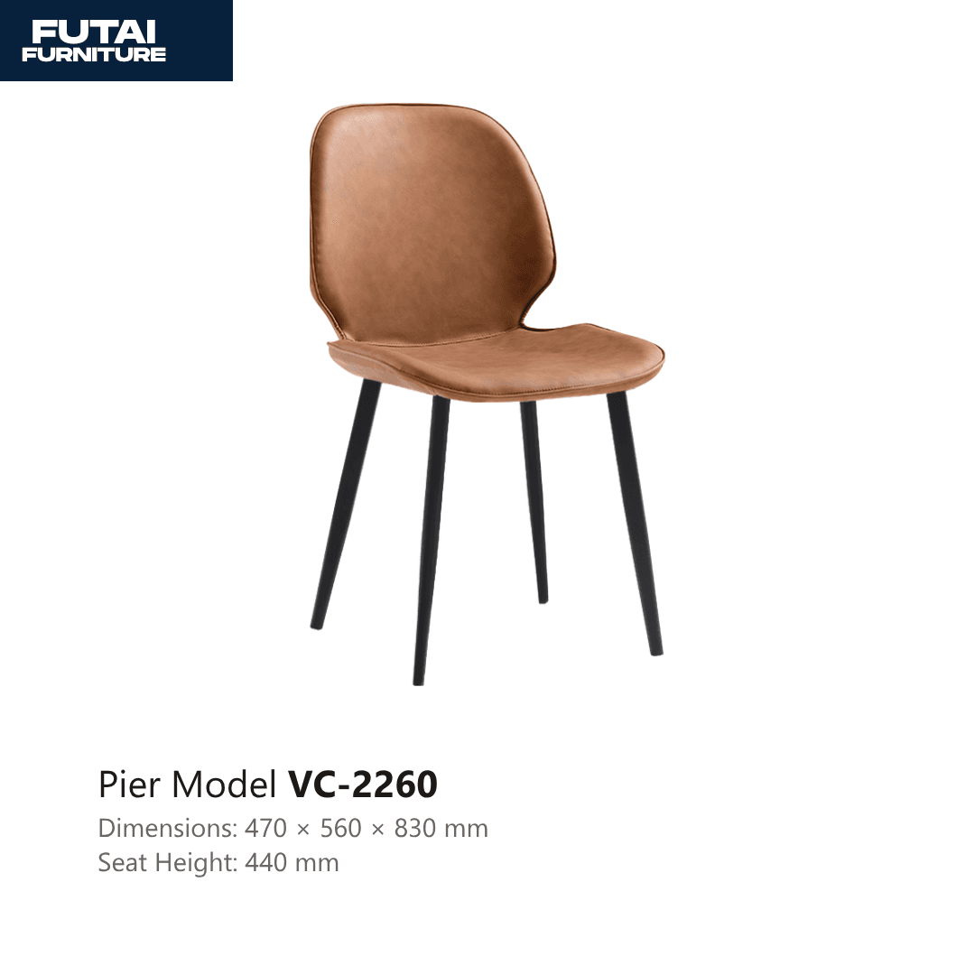 เก้าอี้ทานอาหาร รุ่น VC-2260 สีส้มสนิม ขาไม้
