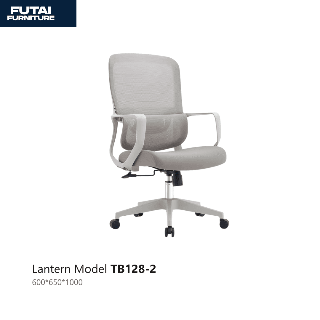 เก้าอี้สำนักงานตาข่าย รุ่น TB128-2 สีเทา มีที่เท้าแขน