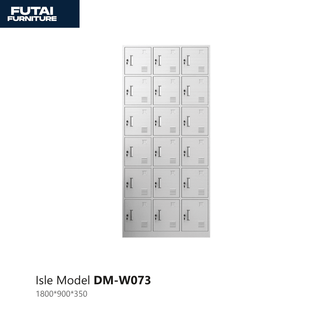 ตู้ล็อกเกอร์เหล็ก 18 ช่อง รุ่น DM-W073 มีกุญแจล็อกแยกทุกช่อง