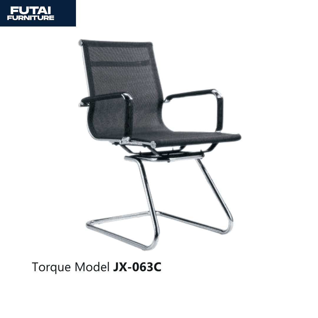เก้าอี้เยี่ยมเยียนหนัง รุ่น JX-063C ลายเส้น ขาทรงตัวซี