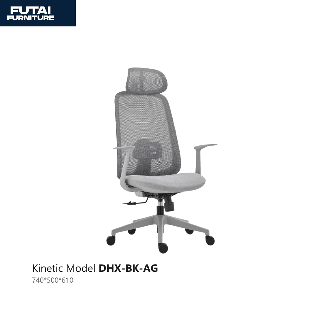 เก้าอี้สำนักงานเพื่อสุขภาพ รุ่น DHX-BK-BG สีดำ มีที่รองศีรษะ
